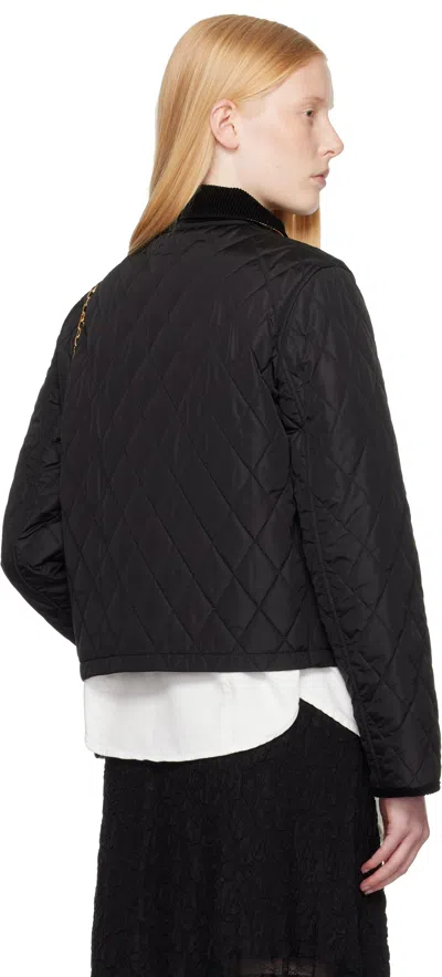 Burberry Women Nylon Jacket With Stitching In Black