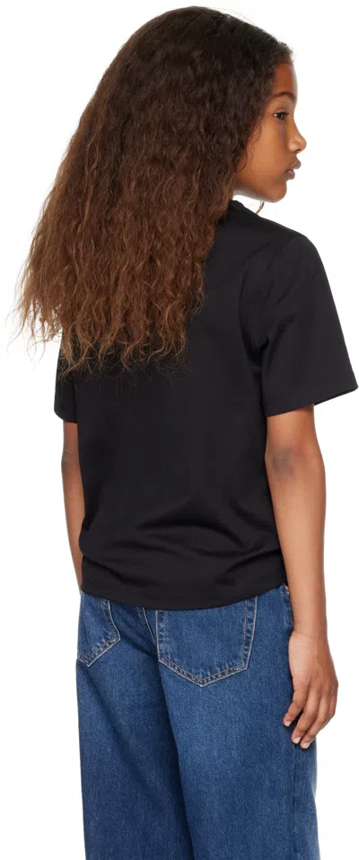Burberry Kids Black Cedar Duck Walk T-shirt In Black