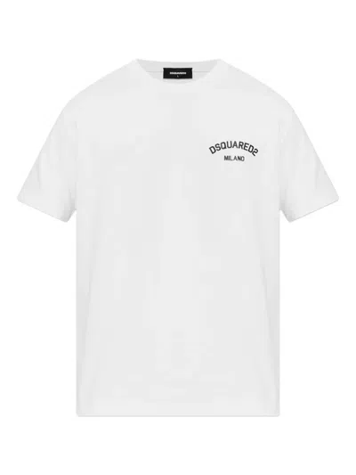 Dsquared2 White Cotton Short Sleeve T-shirts In White