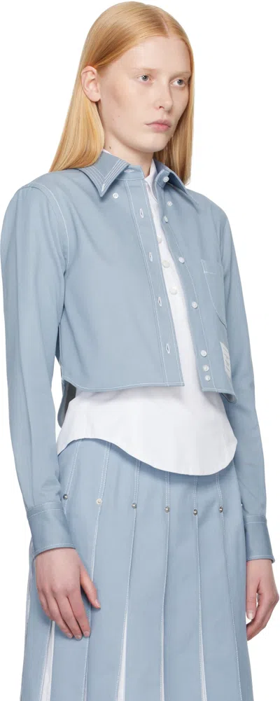 Thom Browne Denim Shirt Shirt And Blouse Light Blue