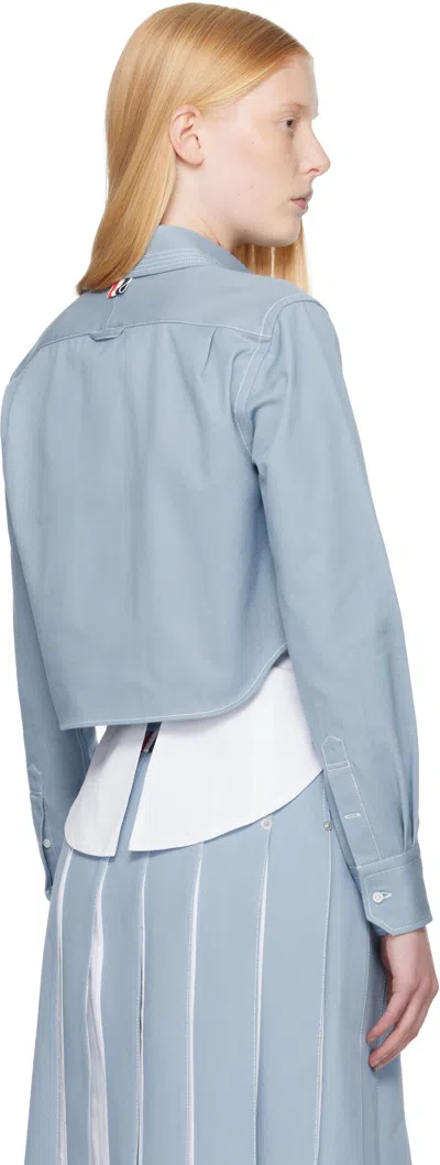 Thom Browne Denim Shirt Shirt And Blouse Light Blue