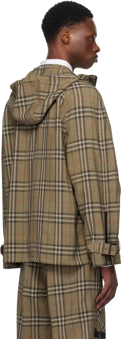 Burberry Half-zip Jacket With Check Pattern In Silk Blend