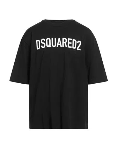 Dsquared2 Crew Neck T-shirt With Printed Logo In Black
