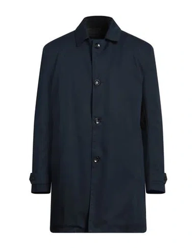 Officina 36 Man Coat Navy Size 42 Polyester, Cotton