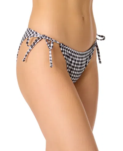 Salt + Cove Juniors' Plaid Side-tie Bikini Bottoms, Exclusively At Macy's In Multi