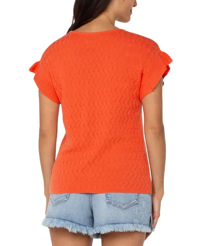 Liverpool Los Angeles Flutter Dolman Sleeve Sweater In Orange