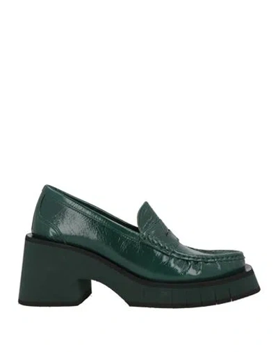 Paloma Barceló Woman Loafers Green Size 7 Leather
