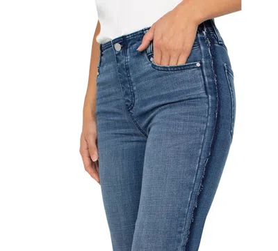 Liverpool Los Angeles Gia Glider Frayed Side Stripe Pull-on Crop Flare Jeans