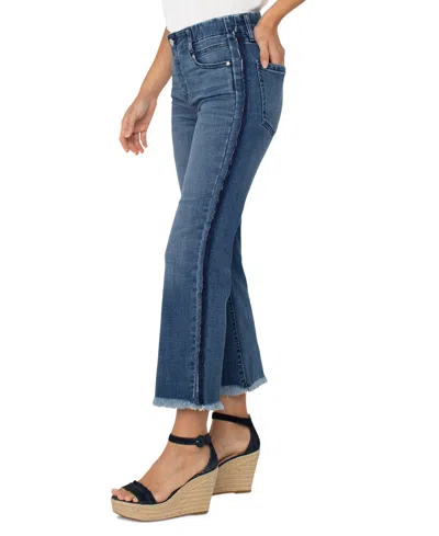 Liverpool Los Angeles Gia Glider Frayed Side Stripe Pull-on Crop Flare Jeans