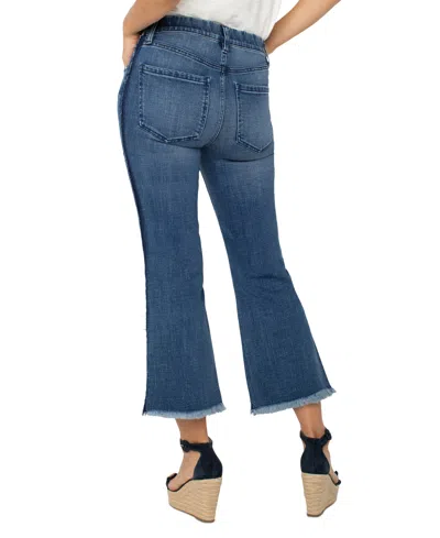 Liverpool Los Angeles Gia Glider Frayed Side Stripe Pull-on Crop Flare Jeans