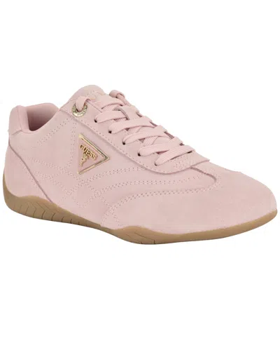 Guess Women's Gabiey Low Profile Suede Lace-up Sneakers In Pink