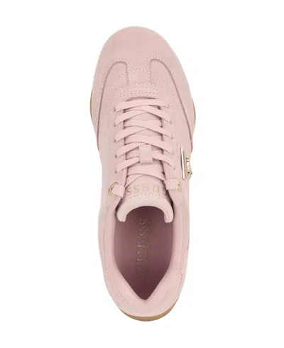 Guess Women's Gabiey Low Profile Suede Lace-up Sneakers In Pink