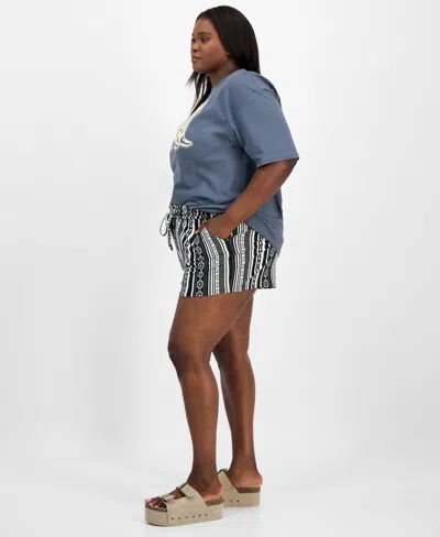 Derek Heart Trendy Plus Size High-rise Tie-waist Shorts In Multi