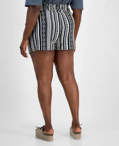 Derek Heart Trendy Plus Size High-rise Tie-waist Shorts In Multi