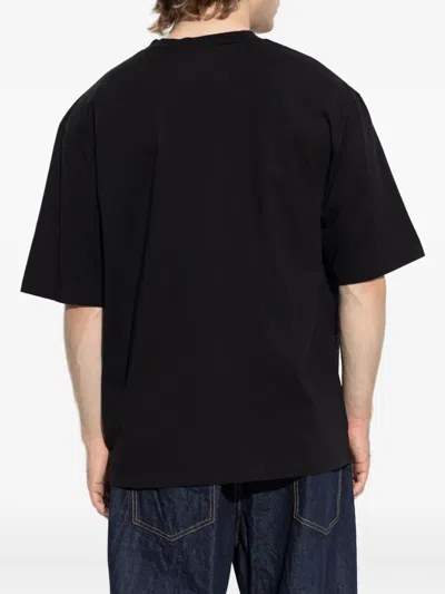 Dsquared2 Ribbed Crew-neck Loose Fit T-shirt In Black