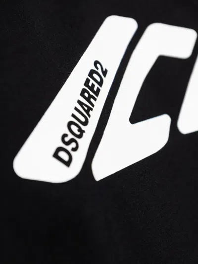 Dsquared2 Ribbed Crew-neck Loose Fit T-shirt In Black