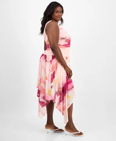 Bar Iii Trendy Plus Size Asymmetrical One-shoulder Dress, Exclusively At Macy's In Multi