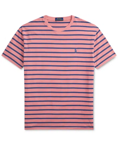 Polo Ralph Lauren Custom Slim Fit Striped Jersey T-shirt In Pink