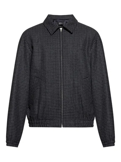 Apc Gilbert Zip-up Houndstooth Jacket