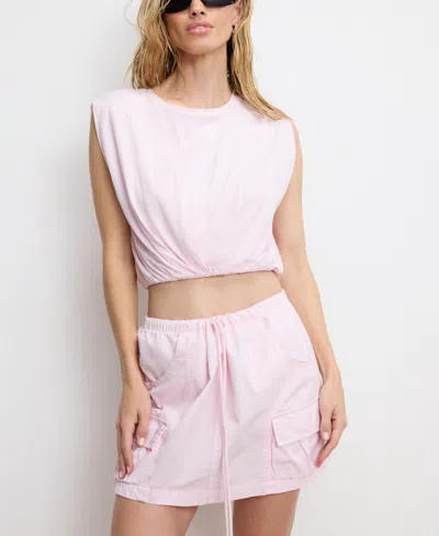 Good American Women's Cotton Twill Parachute Mini Skirt In Pink