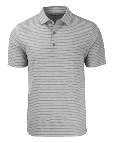 Cutter & Buck Forge Eco Heather Stripe Stretch Recycled Mens Polo In Gray