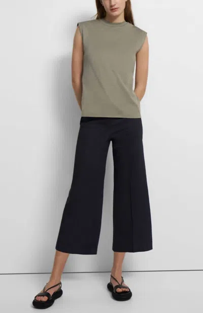 Theory Perfect Cut-off Sleeveless Top In Grey