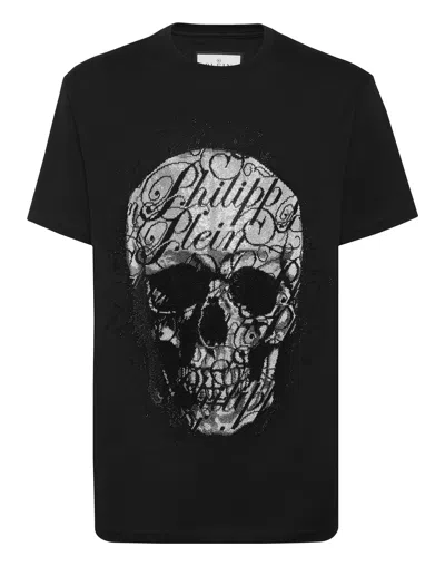 Philipp Plein Skull Coursive-embellished T-shirt