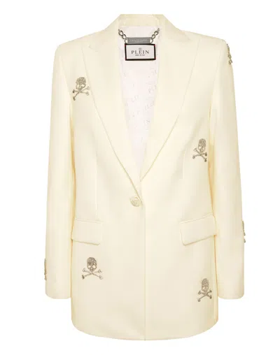 Philipp Plein Blazer Boyfriend Fit Skull Strass