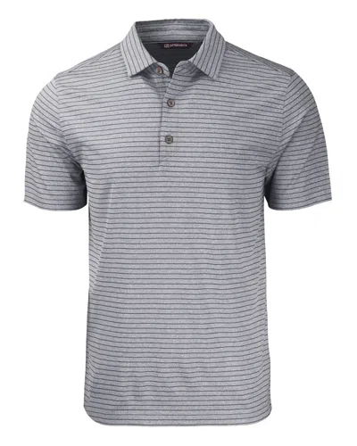 Cutter & Buck Forge Eco Heather Stripe Stretch Recycled Mens Polo In Gray