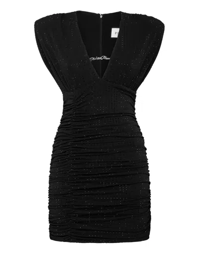 Philipp Plein Jersey Mini Dress Strass Signature