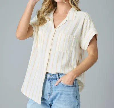 Downeast Stripe Out Shirt In White Stripe Combo