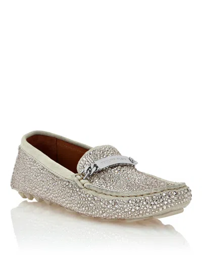 Philipp Plein Suede Strass Moccasin