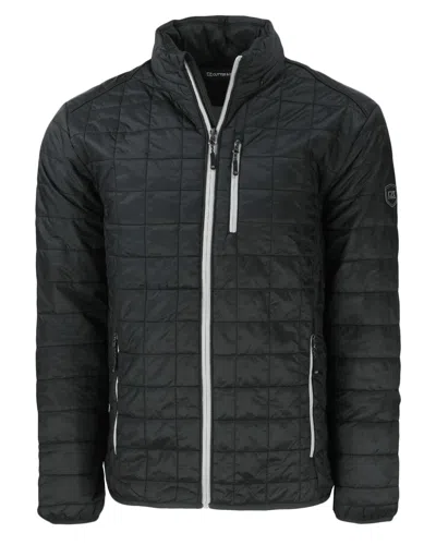 Cutter & Buck Rainier Primaloft Mens Eco Insulated Full Zip Puffer Jacket In Black