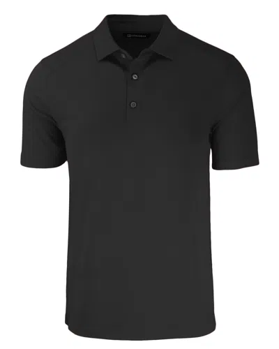 Cutter & Buck Solid Performance Recycled Polyester Polo In Black