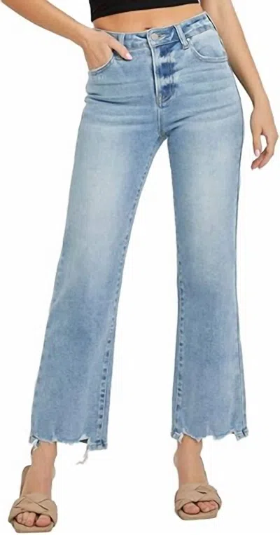 RISEN HIGH RISE RELAXED STRAIGHT JEAN IN LIGHT WASH 