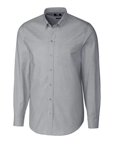 Cutter & Buck Stretch Oxford Stripe Mens Big And Tall Long Sleeve Dress Shirt