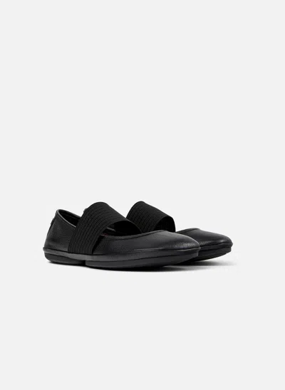 Camper Round-headed Mary Jane Shoes In Black