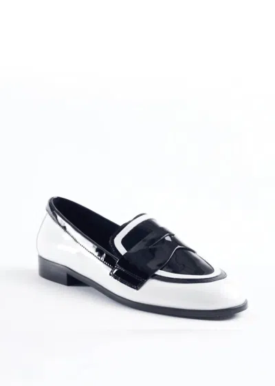 Cecelia New York Kali Loafer In Black / White Patent