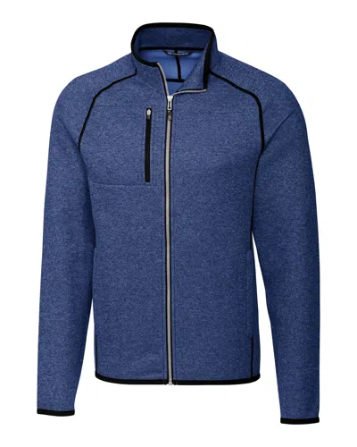 Cutter & Buck Mainsail Sweater-knit Mens Full Zip Jacket In Blue