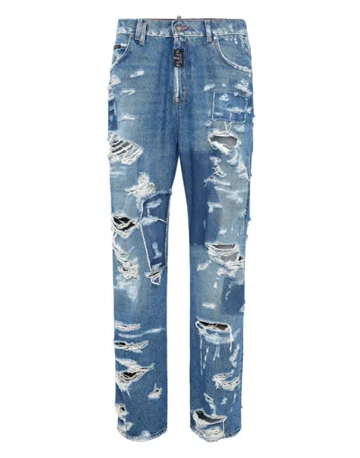 Philipp Plein Denim Beach Boy Fit Trousers
