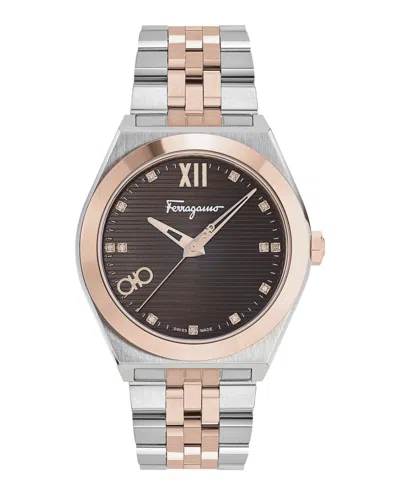 Ferragamo Vega New Diamond Watch In Gold