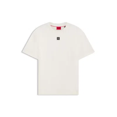 Hugo Boss Interlock-cotton Regular-fit T-shirt With Stacked Logo