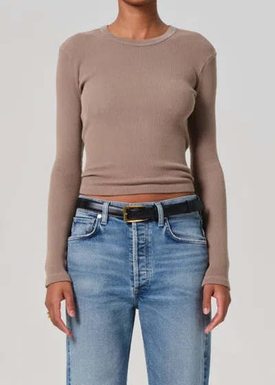Citizen Of Humanity Citizens Of Humanity Pilar Long Sleeve Recycled Cotton Waffle Knit T-shirt