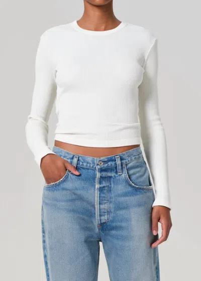 Citizen Of Humanity Citizens Of Humanity Pilar Long Sleeve Recycled Cotton Waffle Knit T-shirt