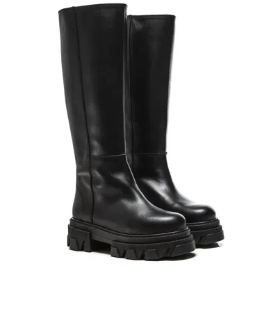 Alohas Katiuska Leather Knee-length Boot In Black
