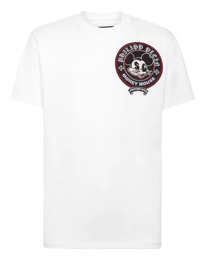 Philipp Plein Jersey T-shirt Round Neck Ss Money Mouse In White