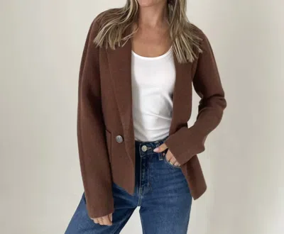Six/fifty Heller Knit Blazer In Brown