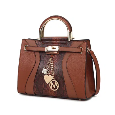 Mkf Collection By Mia K Cassia Snake Embossed Vegan Leather Women's Satchel Bag By Mia K