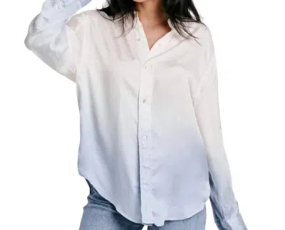 Dear John Denim Lola Oversized Waterfall Blue Ombré Shirt In White