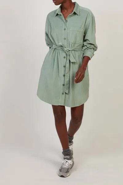 Hartford Revol Soft Corduroy Mini Dress In Jade
